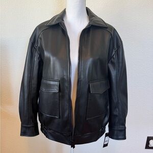 Faux Black Leather Jacket